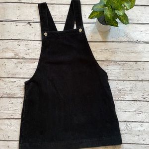 BDG Urban Outfitters Black Corduroy Overall Dress